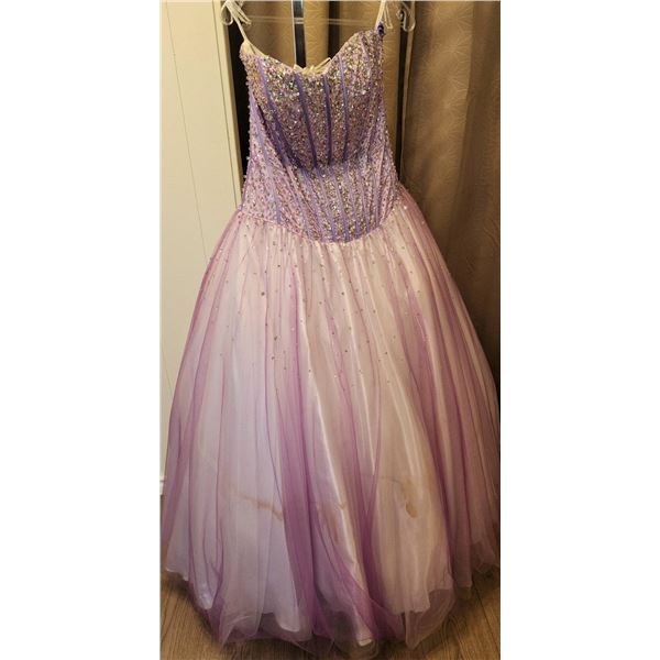 Jovani Formal Gown With Purple Sequin and Rhinestone Embellishments