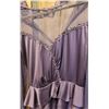 Image 2 : Purple Formal Gown with Sheer Mesh Long Sleeves and Peplum Waist