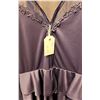 Image 3 : Purple Formal Gown with Sheer Mesh Long Sleeves and Peplum Waist