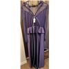 Image 4 : Purple Formal Gown with Sheer Mesh Long Sleeves and Peplum Waist