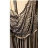 Image 2 : David's Bridal Formal Gown, One Shoulder Grey Lace Bodice