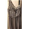 Image 3 : David's Bridal Formal Gown, One Shoulder Grey Lace Bodice