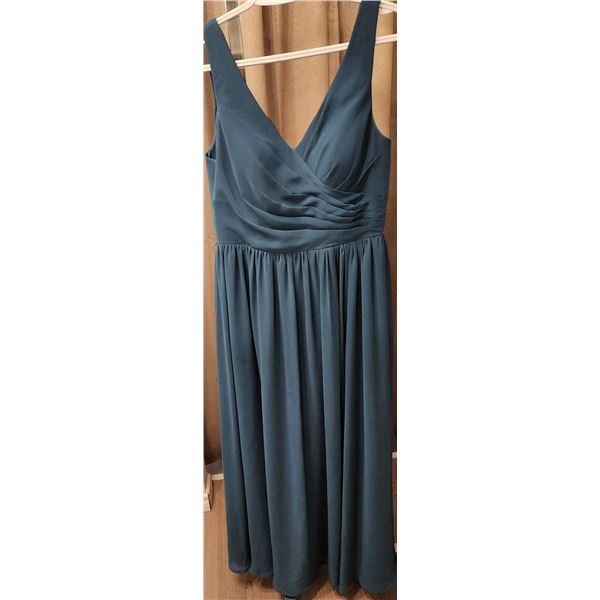 Azazie Sleeveless Formal Blue Gown With Small Stains on Skirt