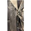Image 2 : Black Leather Button-Front Jacket with Flap Pockets