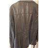 Image 4 : Black Leather Button-Front Jacket with Flap Pockets