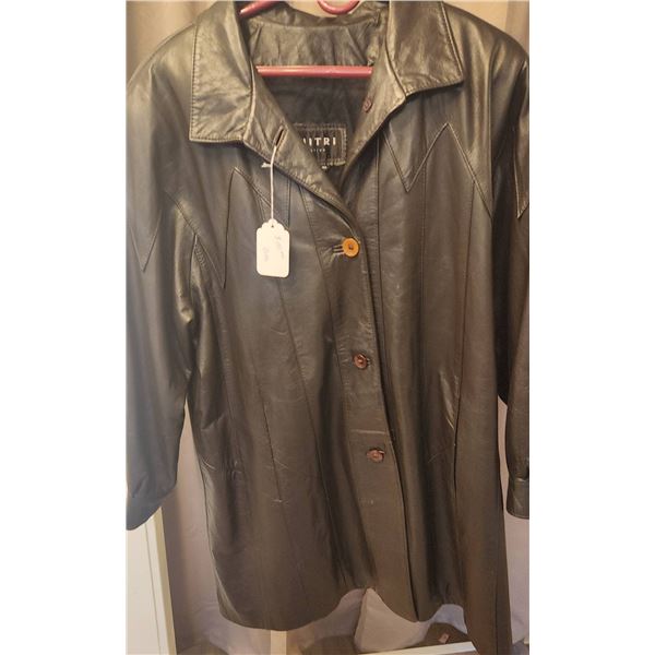Dimitri Collection Black Leather Coat