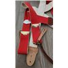 Image 5 : Navy Cadet Cap Size 6 5/8 and Red Police Brace Suspenders with Leather Accents