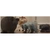 Image 2 : 4 Animal Figurines and 1 Glass Carafe with Pinecone Design