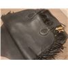 Image 11 : Black Leather Double Saddle Bag with Fringe and Western Styling