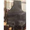 Image 1 : Black Leather Double Saddle Bag with Fringe and Western Styling