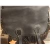 Image 5 : Black Leather Double Saddle Bag with Fringe and Western Styling