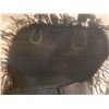 Image 7 : Black Leather Double Saddle Bag with Fringe and Western Styling