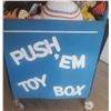 Image 7 : Blue Metal Push 'Em Toy Box With Assorted Plush Toys