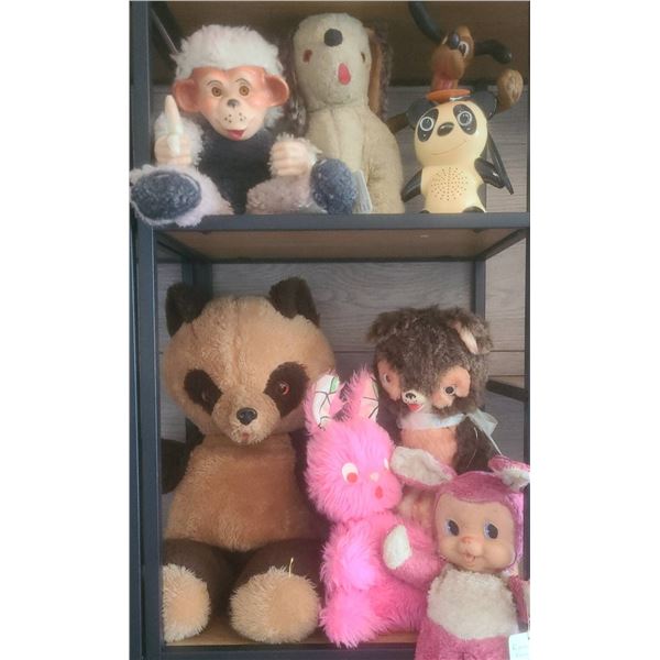 Vintage Plush and Rubber Face Toys Including Soundwave Panda Radio