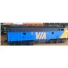 Image 2 : Model Train Lot: Great Northern 1970 Locomotive, VIA Engine, CP Rail Car, Lighted Stand