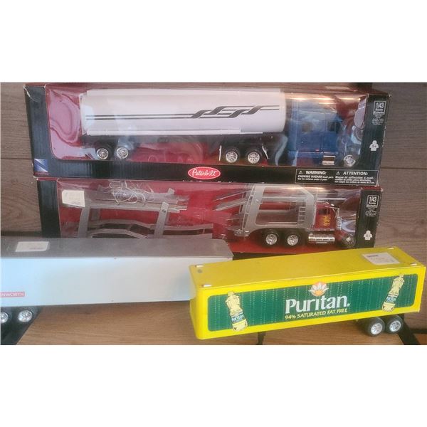 4 Diecast Model Trucks, 1:43 Scale NewRay and K-Line Assorted