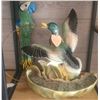 Image 1 : Ceramic Duck TV Lamp and Hand-Painted Parrot Statue Lot