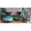 Image 1 : B.M.C. Canada Green Glazed Pottery Collection: Swan, Dog, Vase, Bowl