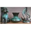 Image 6 : B.M.C. Canada Green Glazed Pottery Collection: Swan, Dog, Vase, Bowl