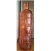Image 3 : Amber Embossed Glass Decanter with 4 Chrysanthemum-Patterned Glasses