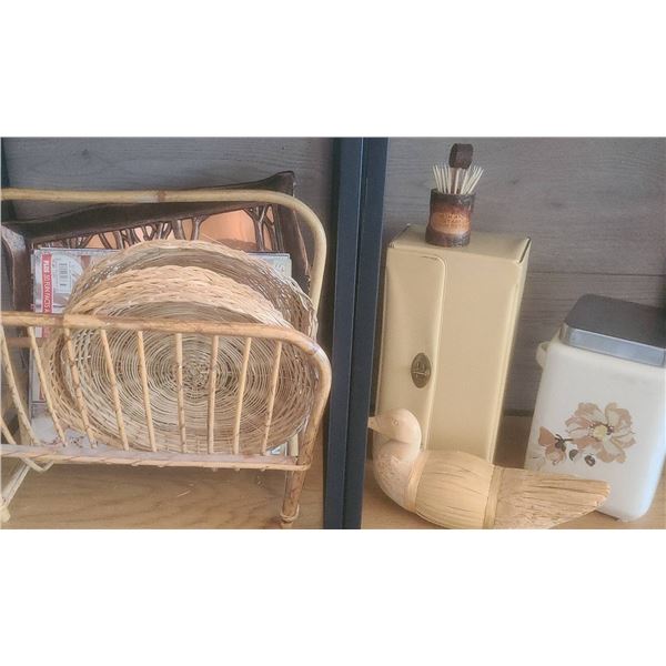 Home Decor Including Magazine Rack, Decorative Containers, Baskets