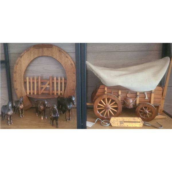 Western Display Set With Brass Horses
