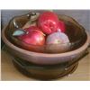 Image 1 : Baribocraft Wooden Bowl and Amber Glass Bowls/Plate