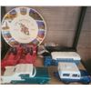 Image 1 : Alberta 75th Anniversary Plate and 6 Avon Car Cologne Bottles