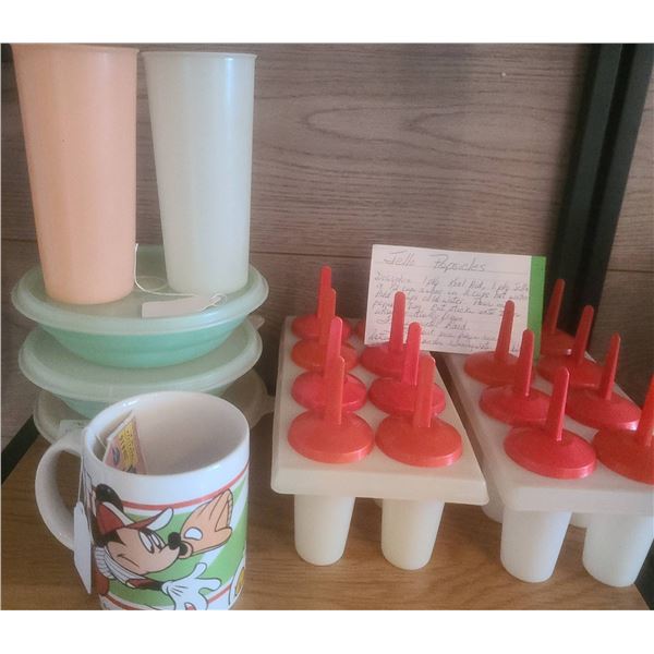 Tupperware Assortment and Disney Mug