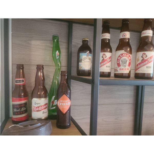 Vintage Beer and Soda Bottles, Cast Iron Doorstop