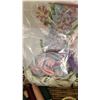 Image 8 : Basket 23 x 12 With Vintage: Wooden Spools, Yarn, Buttons, Needlepoint and Kit