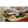 Image 9 : Basket 23 x 12 With Vintage: Wooden Spools, Yarn, Buttons, Needlepoint and Kit