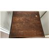 Image 11 : Wood Desk Box with Brass Handle and Hinges on Vintage Two-Tier Wood Table