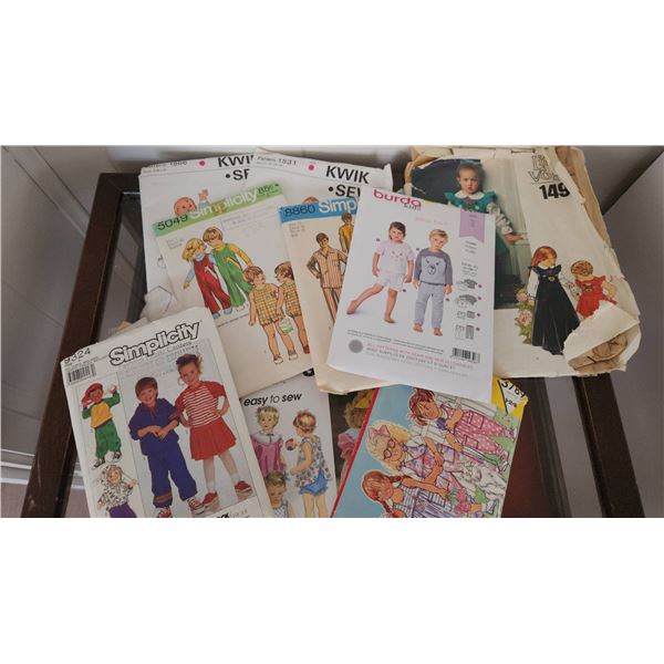 Vintage Sewing Patterns with Woven Storage Basket