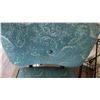 Image 2 : Upholstered Side Chair and Wrought Iron Magazine Rack with Plexi Glass Top
