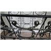 Image 7 : Upholstered Side Chair and Wrought Iron Magazine Rack with Plexi Glass Top