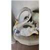Image 2 : Painted Ceramic Swan, Seagrass Basket, Vintage Laundry Hamper and Wastebasket