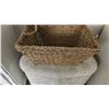 Image 7 : Painted Ceramic Swan, Seagrass Basket, Vintage Laundry Hamper and Wastebasket