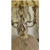 Image 4 : Decorative Vintage Table Lamp with Gold-Tone Metal Base, Floral Glass Body 31" Tall
