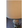 Image 6 : Decorative Vintage Table Lamp with Gold-Tone Metal Base, Floral Glass Body 31" Tall