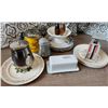 Image 1 : Kitchenware: Plates, sifter, cake plate, scale, teapot