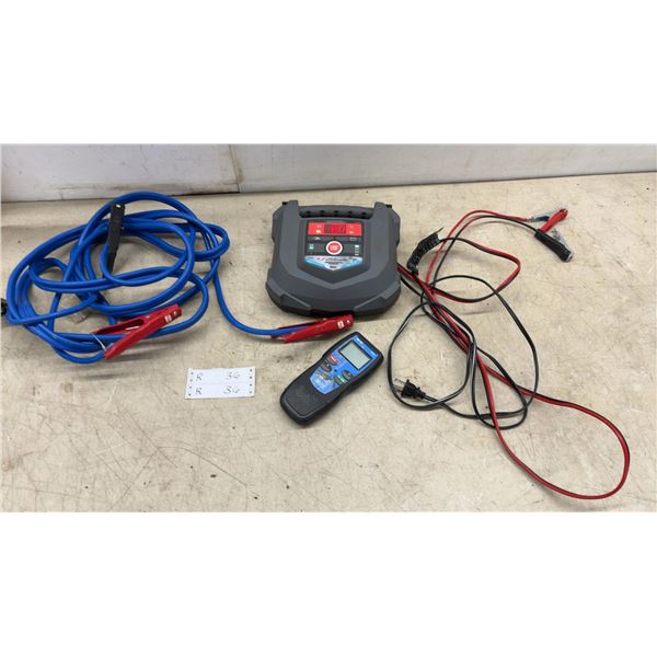 Schumacher 6V/12V 15 Amp Rapid Charge Battery Charger, Innova 3100 OBDII Code Reader, and Booster