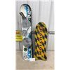 Image 1 : Freeride 110 Snowboard with Bindings and “Caution" Rawlings Skateboard