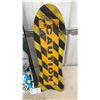 Image 2 : Freeride 110 Snowboard with Bindings and “Caution" Rawlings Skateboard