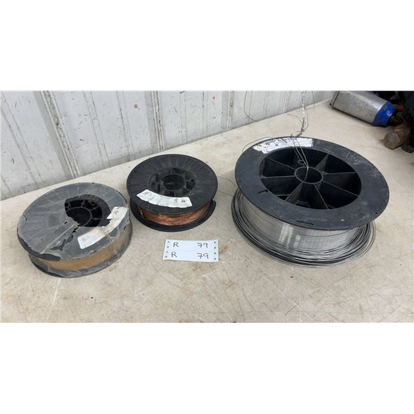 Three Spools of Welding Wire: Unibraze 5-6 Alloy, 5 kg (11 lbs) and Copper and Unknown