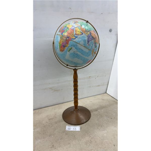Vintage Replogle Raised Relief Floor/Pedestal World Globe, 31” Tall
