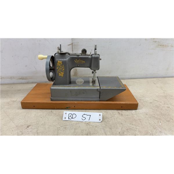 Antique Metal Vulcan Child's Miniature Sewing Machine, Made in England