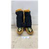 Image 1 : First Nations Cree Buckskin/ Real Fur Mukluks With Cozy Inner Lining, 10.5” Heel to Toe