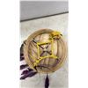 Image 11 : Vintage First Nations Hand Painted, Feathered, Raw Hide Ceremonial Drum and Mallet 12” Diameter