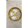 Image 6 : Vintage First Nations Hand Painted, Feathered, Raw Hide Ceremonial Drum and Mallet 12” Diameter